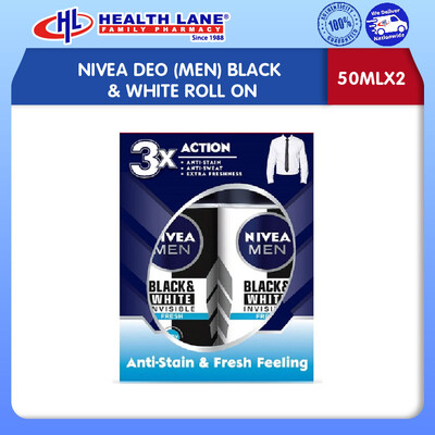 NIVEA DEO (MEN) BLACK &PUTIHROLL ON 50MLX2